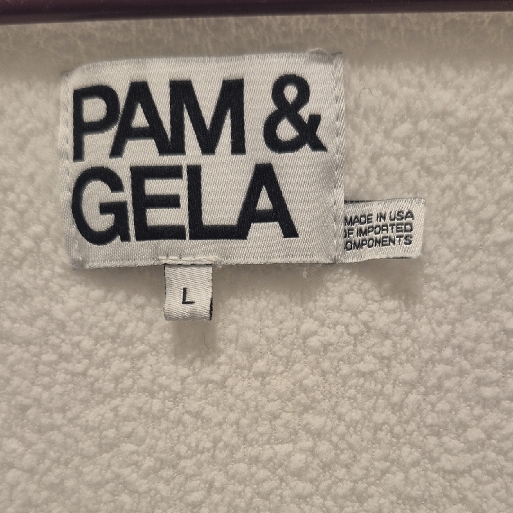Pam & Gela White Lace Sleeve Sweatshirt - Picture 3 of 11